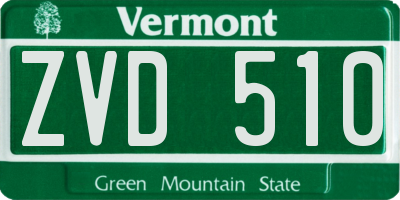 VT license plate ZVD510