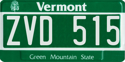 VT license plate ZVD515