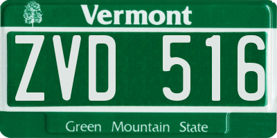 VT license plate ZVD516
