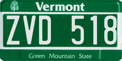 VT license plate ZVD518