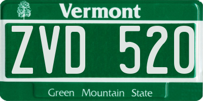 VT license plate ZVD520