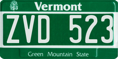 VT license plate ZVD523