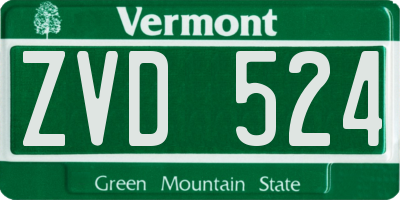 VT license plate ZVD524