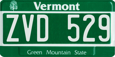 VT license plate ZVD529