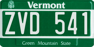 VT license plate ZVD541