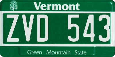 VT license plate ZVD543