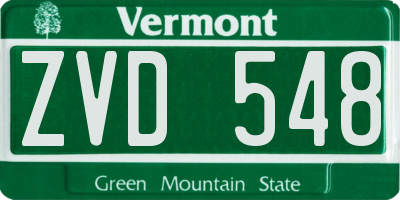 VT license plate ZVD548