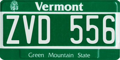 VT license plate ZVD556