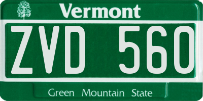VT license plate ZVD560