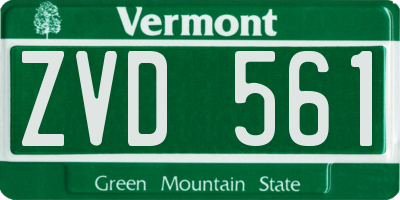 VT license plate ZVD561