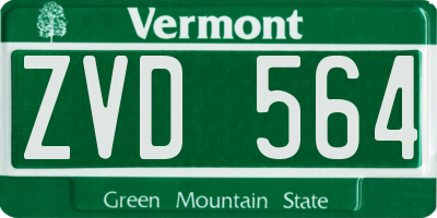VT license plate ZVD564