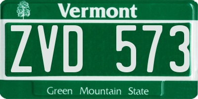 VT license plate ZVD573