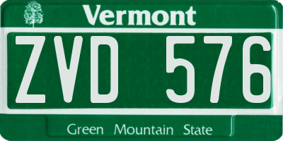 VT license plate ZVD576