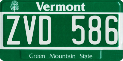 VT license plate ZVD586