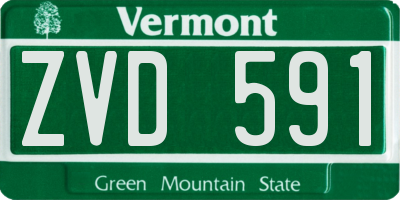 VT license plate ZVD591