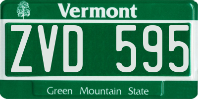 VT license plate ZVD595