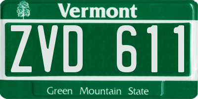 VT license plate ZVD611
