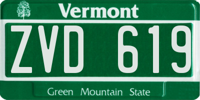 VT license plate ZVD619