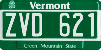 VT license plate ZVD621
