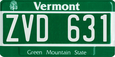VT license plate ZVD631