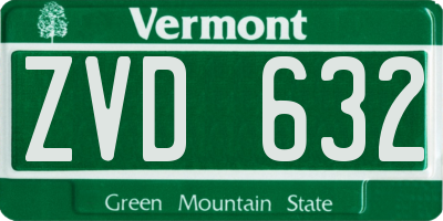 VT license plate ZVD632