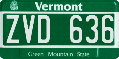 VT license plate ZVD636