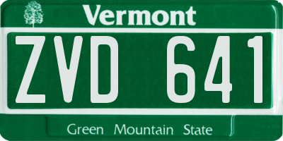 VT license plate ZVD641