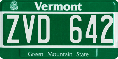VT license plate ZVD642
