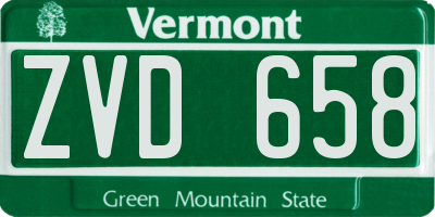 VT license plate ZVD658