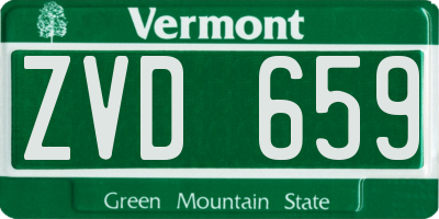 VT license plate ZVD659