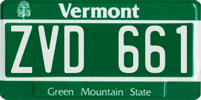 VT license plate ZVD661
