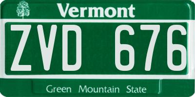 VT license plate ZVD676