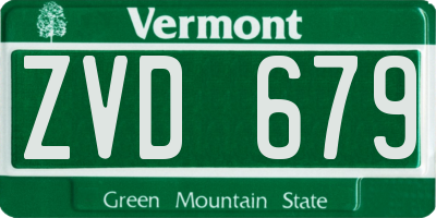 VT license plate ZVD679