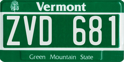 VT license plate ZVD681