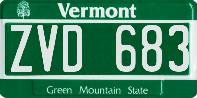 VT license plate ZVD683