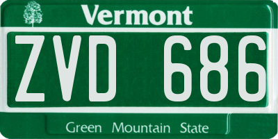 VT license plate ZVD686