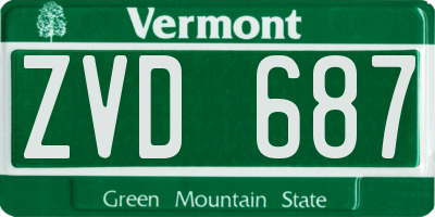 VT license plate ZVD687