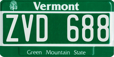 VT license plate ZVD688