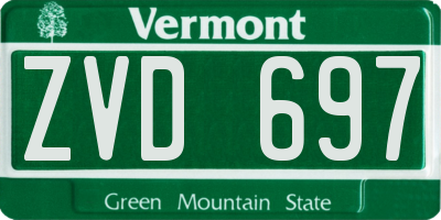 VT license plate ZVD697