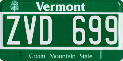 VT license plate ZVD699