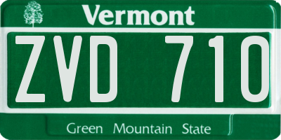 VT license plate ZVD710