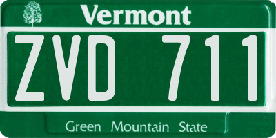 VT license plate ZVD711