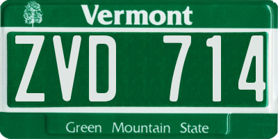 VT license plate ZVD714