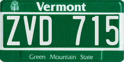 VT license plate ZVD715
