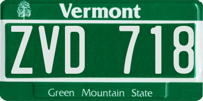VT license plate ZVD718