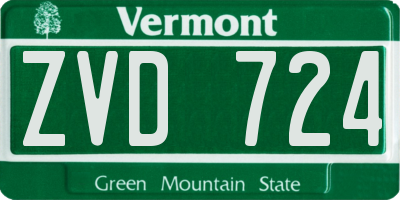 VT license plate ZVD724