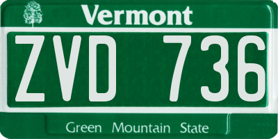 VT license plate ZVD736
