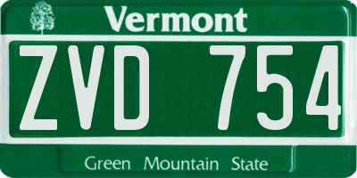 VT license plate ZVD754