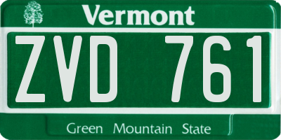 VT license plate ZVD761