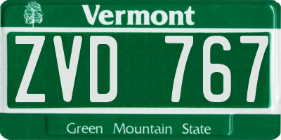 VT license plate ZVD767